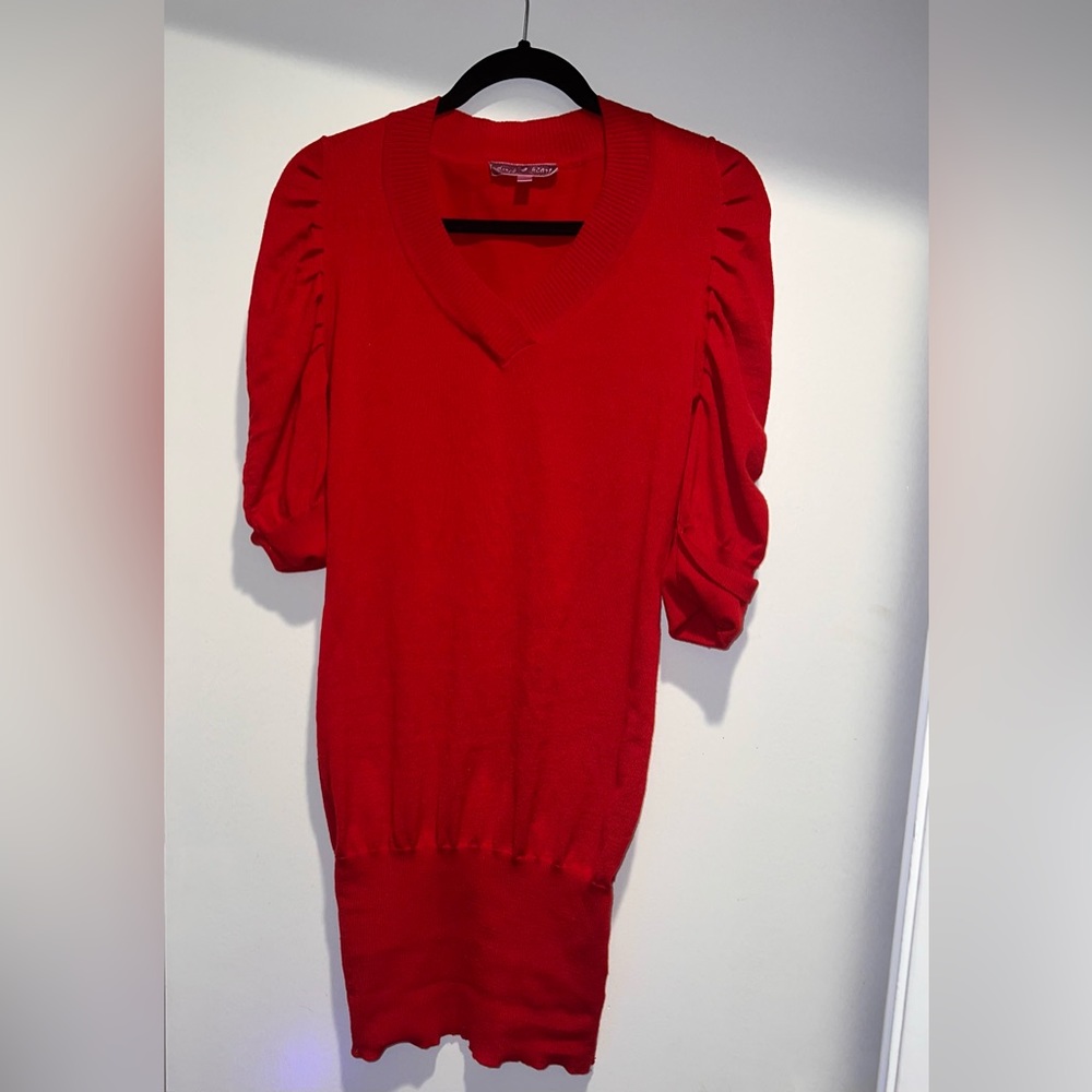Red sweater dress! Perfect for the upcoming holiday season!